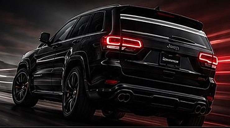 Trackhawk сзади, в движении